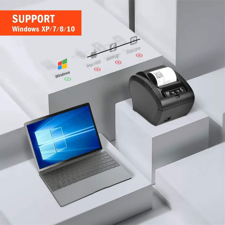 Thermodrucker Bondrukcer 80mm MUNBYN AUTO-CUT Schublade Drucker, Hochgeschwindigkeits Drucken 230mm
