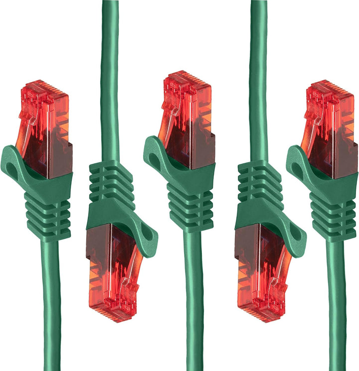 BIGtec - 5 Stück - 30m Gigabit Netzwerkkabel Patchkabel Ethernet LAN DSL Patch Kabel grün ( 2x RJ-45