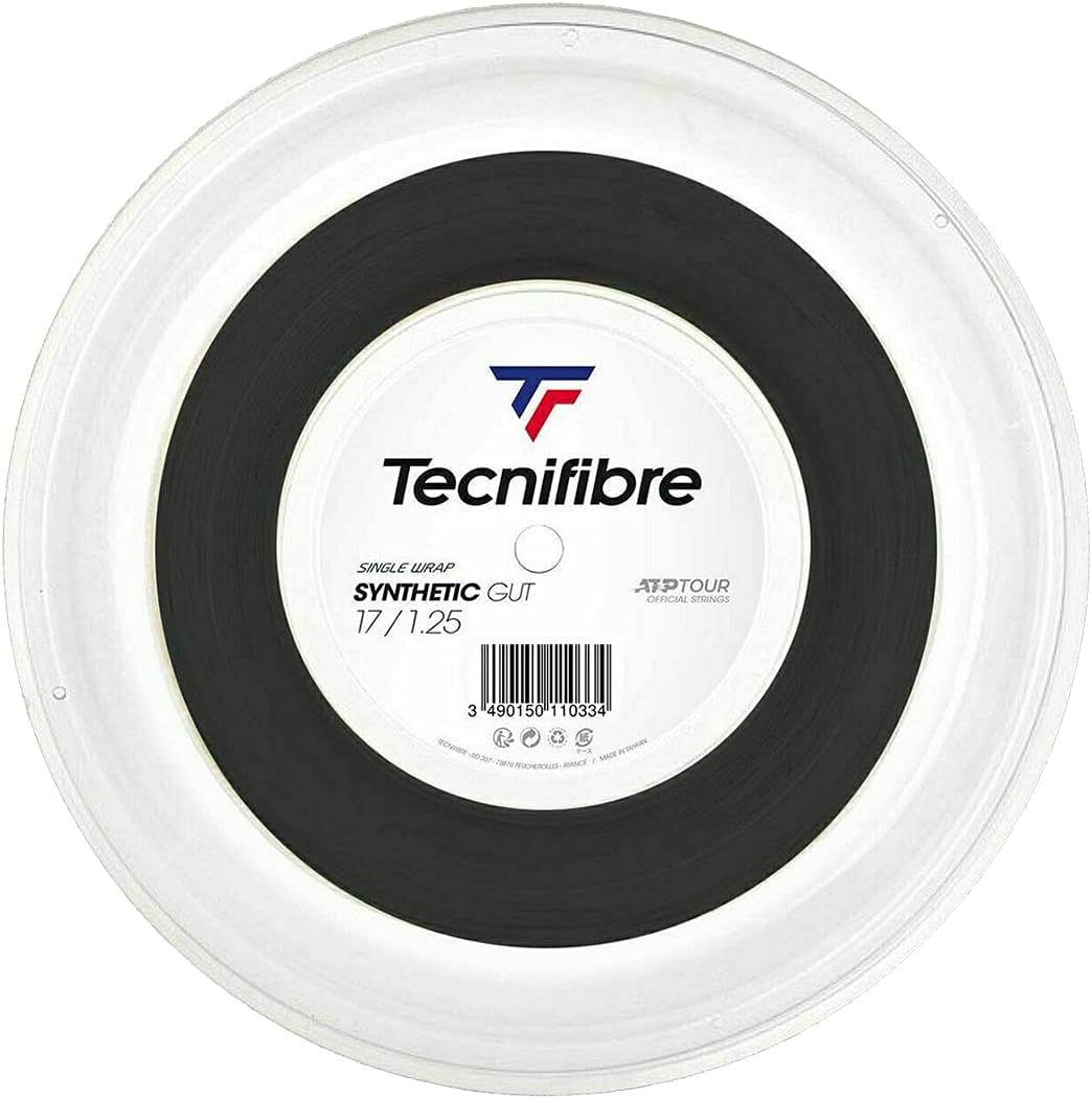 TECNIFIBRE - Tennissaite - Rolle 200M - Synthetic GUT 1.25mm / 200m Schwartz, 1.25mm / 200m Schwartz