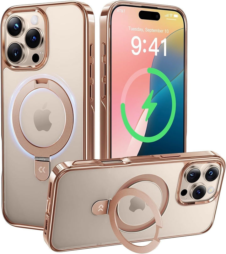 CASEKOO Original Titan Wüstensand für iPhone 16 Pro Hülle mit MagSafe & Unsichtbarer Ständer [Militä