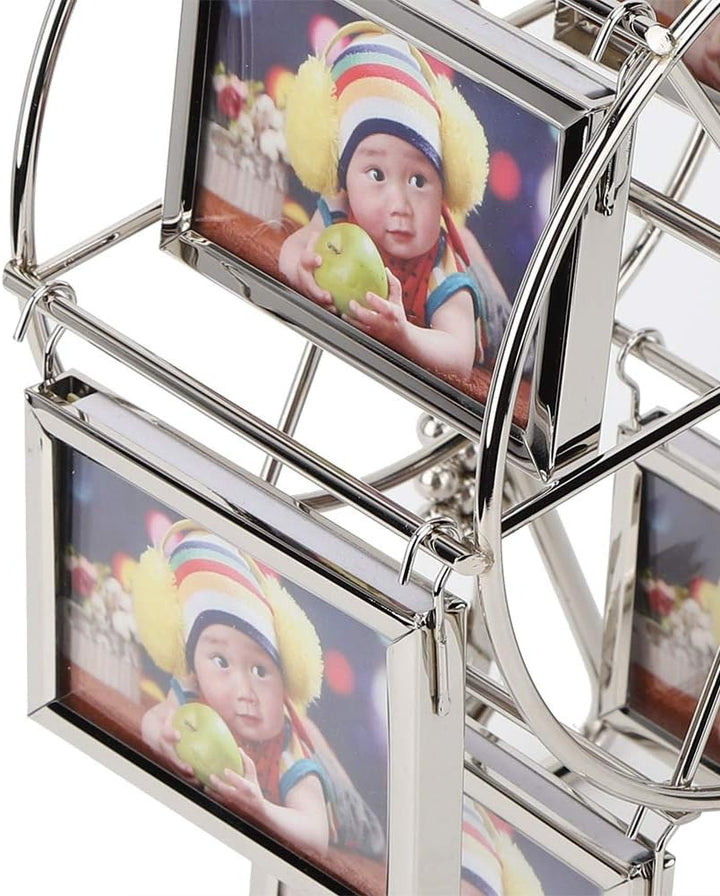 Omabeta Rotierender Riesenrad-Bilderrahmen, Einzigartiges Drehbares Bilderrahmen-Rack mit 6 Bilderra