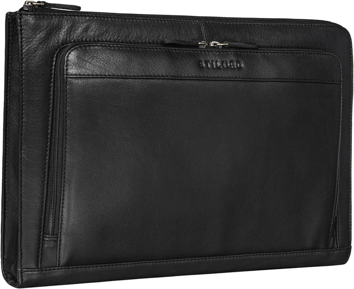 STILORD 'Murray' Laptophülle für MacBook 16 Zoll MacBooktasche Leder 15.6 Zoll Notebooktasche Sleeve
