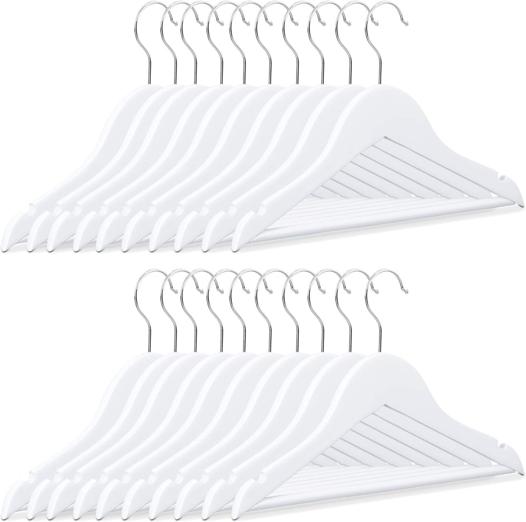 Relaxdays Kinderkleiderbügel 20er Set, Holz, 360° drehbarer Haken, Holzkleiderbügel Kinder, HxB: 18