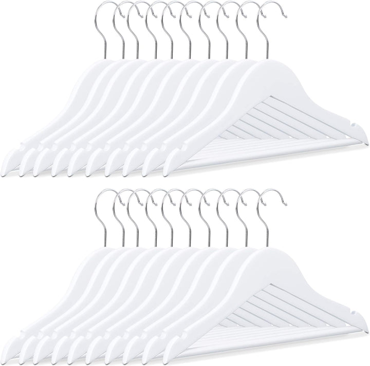 Relaxdays Kinderkleiderbügel 20er Set, Holz, 360° drehbarer Haken, Holzkleiderbügel Kinder, HxB: 18