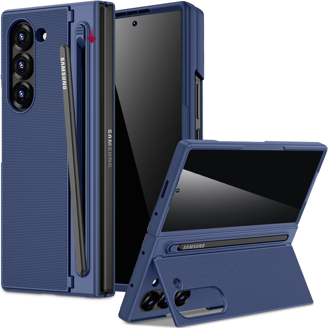 Miimall Kompatibel mit Samsung Galaxy Z Fold 7 Hülle mit S-Pen & Stifthalter, [Anti-SPY Displayschut