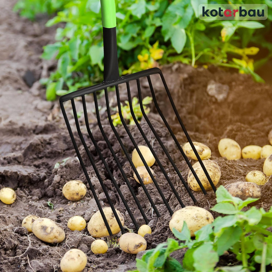 KOTARBAU® Kartoffelgabel Heuforke 10 Zinken 120cm mit Metallstiel