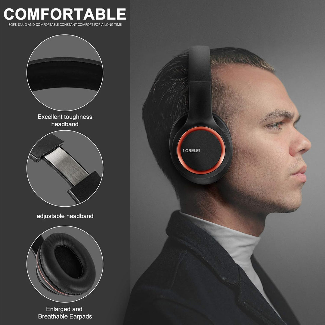 LORELEI X8 Over-Ear-Kopfhörer mit Mikrofon mit 1,45 m verwicklungsfreier Nylonschnur und 3,5-mm-Stec