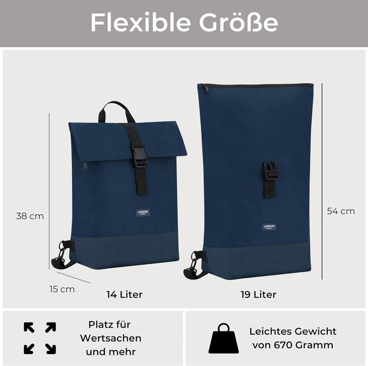 LARKSON Fahrradtaschen für Gepäckträger Damen & Herren Dunkelblau - Tammo Bike - 2 in 1 Fahrrad Tasc