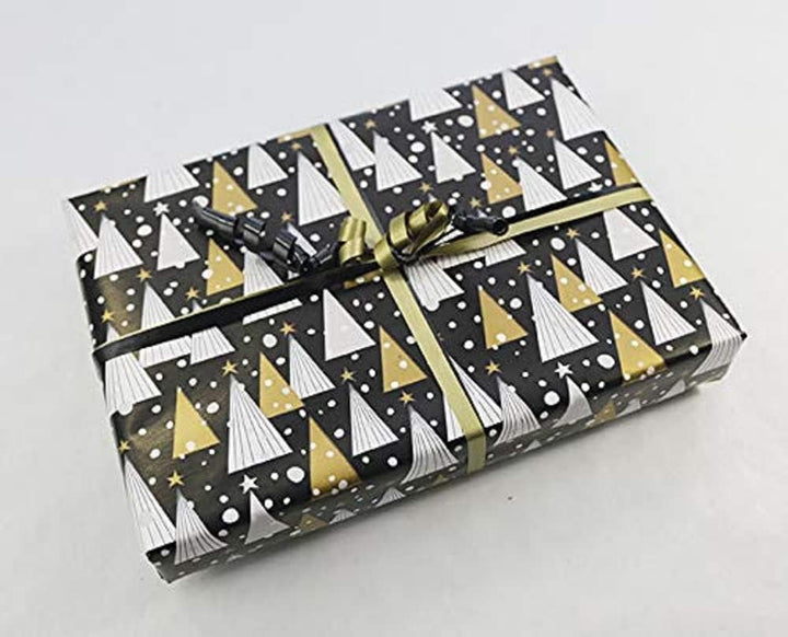 Clairefontaine 211921C - Rolle Geschenkpapier Alliance 50mx0m70, 60g, Tannenbaum mit schwarzem Hinte