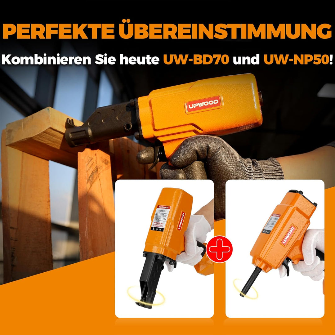 UPWOOD Professioneller Air Nail Puller BD70, Nagelzieher, Nageleisen, Holzzaunnägel Entfernen, Orang