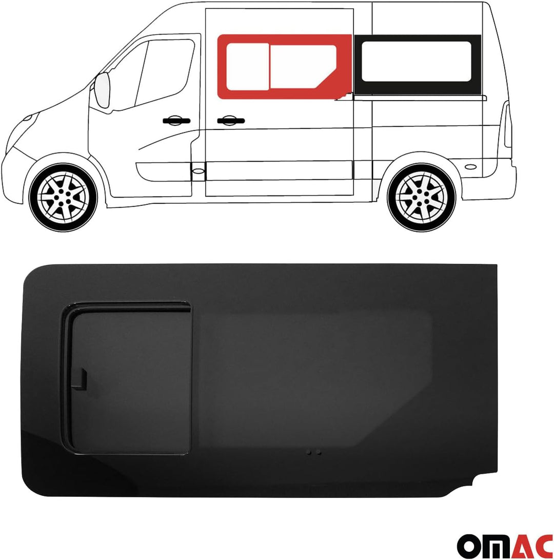 Seitenfenster Schiebefenster kompatibel mit Renault Master 2010-2023 Schwarz Links L1