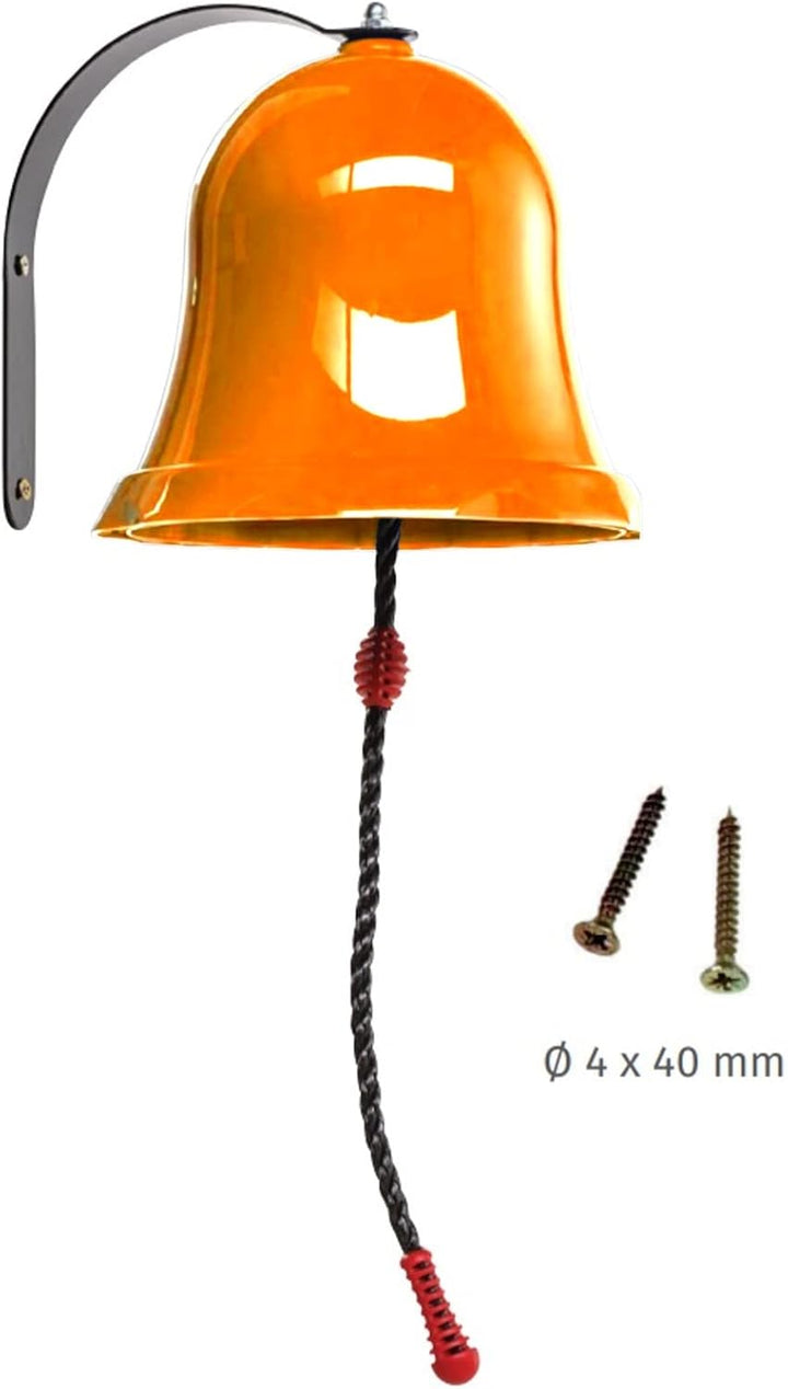 Glocke für Kinderspielhaus und Spielturm Orange Zubehör Spielhaus Stelzenhaus