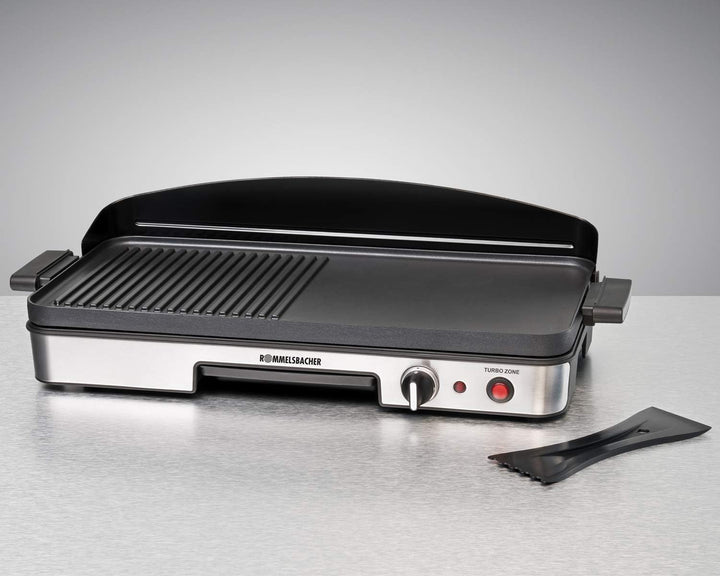ROMMELSBACHER Tischgrill BBQ 2003 - Turbo-Grillzone, 3-Lagen-Antihaftbeschichtung, Grillfläche 50 x