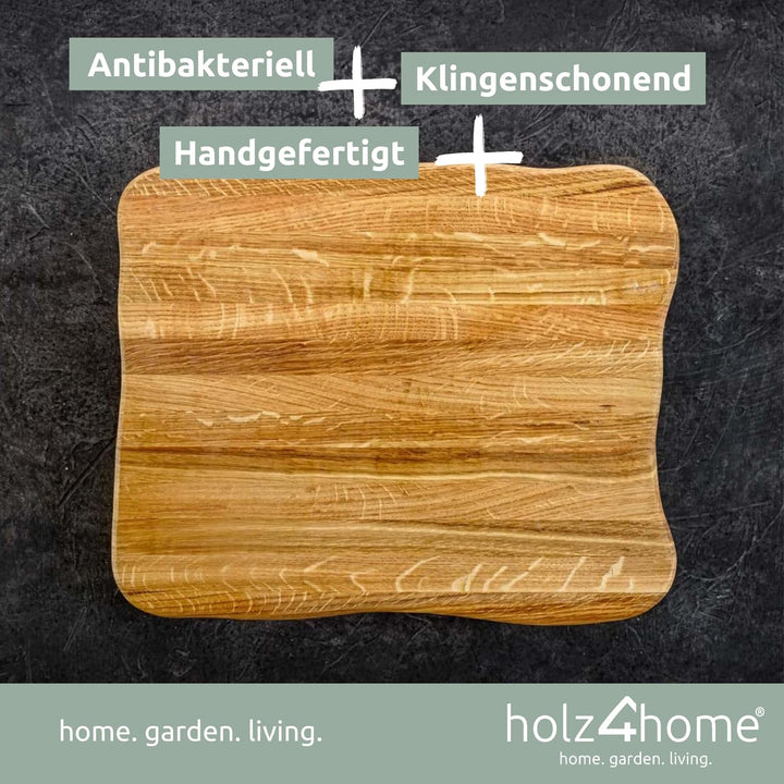 La Madera Schneidebrett Top aus Eiche hell von holz4home® | Steakbrett aus hellem Eichenholz 40 cm x