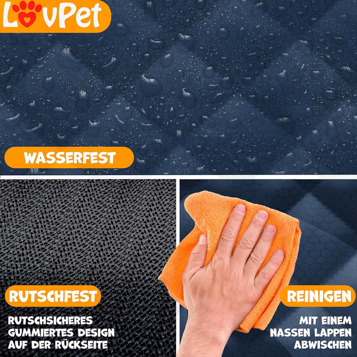 Lovpetยฎ 2in1 Hundedecke fรผr Auto Rรผckbank & Kofferraum mit Seitenschutz und Sichtfenster Kofferraums