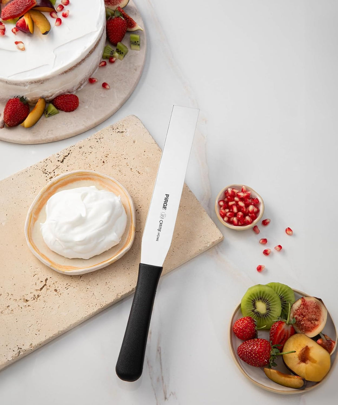 Pirge Creme Profi Gebäckwerkzeuge Set mit Tasche 6 Stück - Torten Winkelpalette Set - Konditormesser