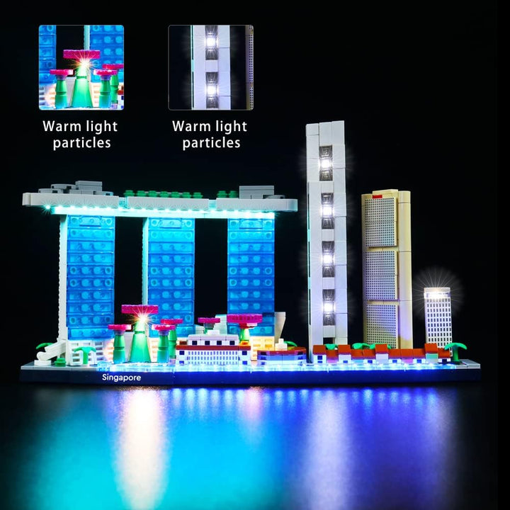 Led Licht Set für Lego Architecture Singapur,Dekorations Led Beleuchtungs Set für Lego 21057 Skyline