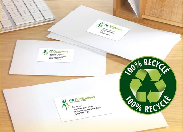 AVERY Zweckform LR7160-100 Adress-Etiketten (A4, 2.100 Stück, Recycling, 63,5 x 38,1 mm, 100 Blatt)