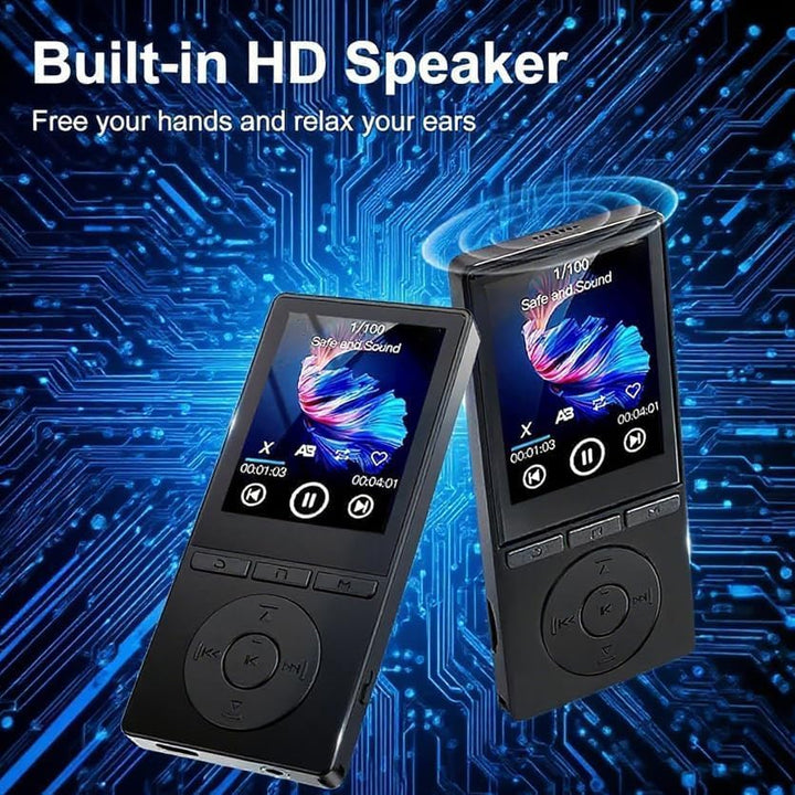 64GB MP3 Player Bluetooth 5.3, MP3 Player mit Lautsprecher, Musikwiedergabe, Sprachrekorder, E-Book,