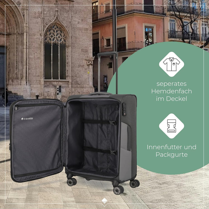 TRAVELITE VIIA 4w Trolley M, Schiefer UNISEX ONE SIZE Trolley M erw. (67 cm) Schiefer (Grau), Trolle
