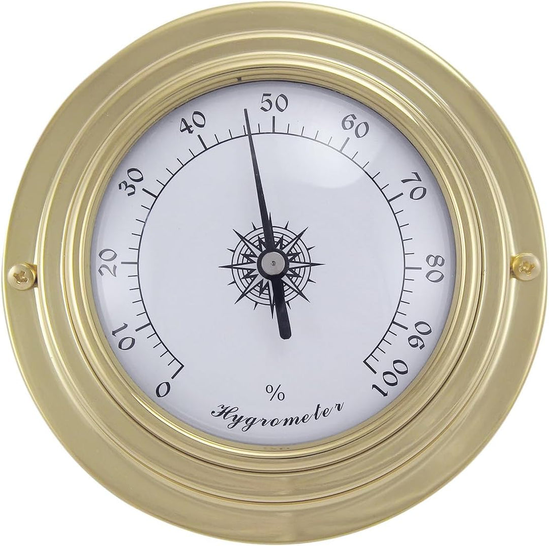 Hygrometer Messing, Ø: 9,8/6,3cm, H: 3cm