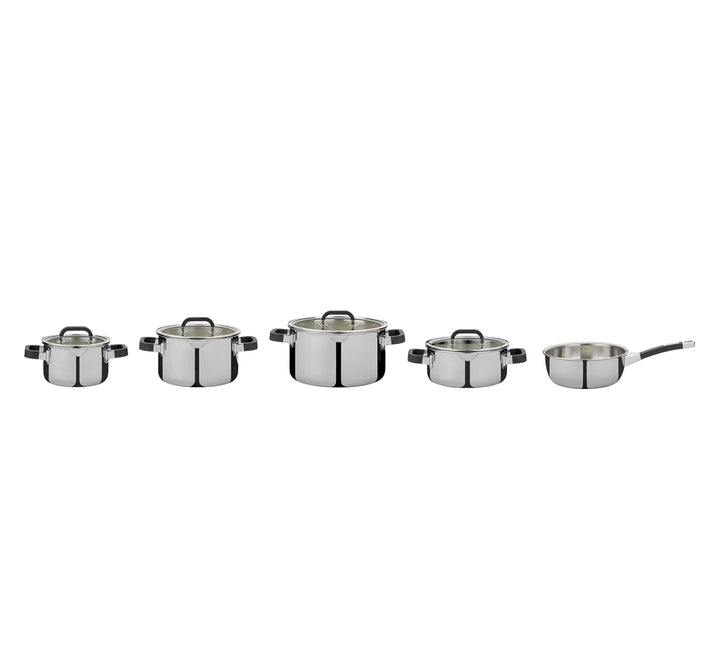 Spring Topfset 5-teilig FUSION2+ 5-Lagen-Mehrschichtmaterial, Griffe mit Silikonummantelung, Innensk