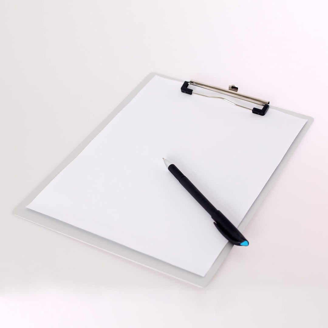 6er Alu Klemmbrett A4 mit gummierter Metalklemme, Schreibbrett DIN A4 mit Aufhängeose, Pad Halter Cl