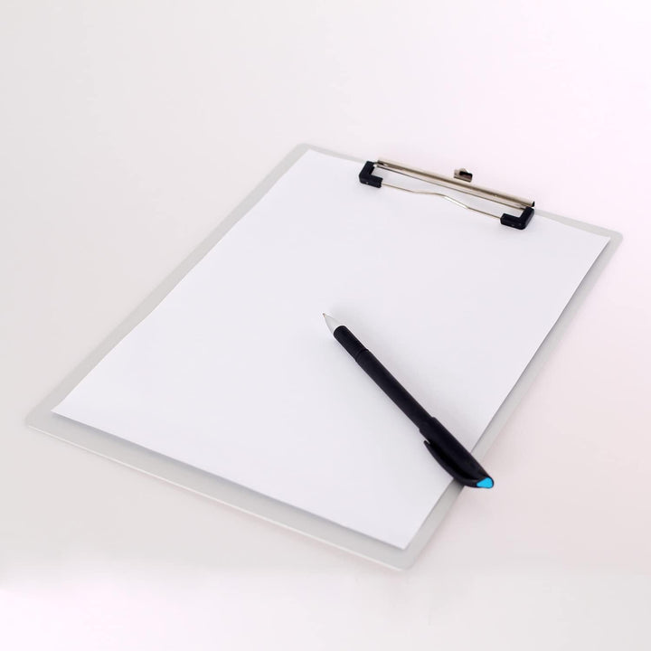 6er Alu Klemmbrett A4 mit gummierter Metalklemme, Schreibbrett DIN A4 mit Aufhängeose, Pad Halter Cl