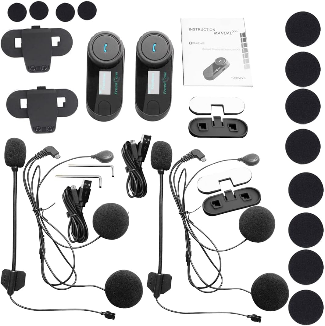 FreedConn TCOM-SC Motorrad Gegensprechanlage Headsets Motorradhelm Intercom Wasserdicht Wireless Int