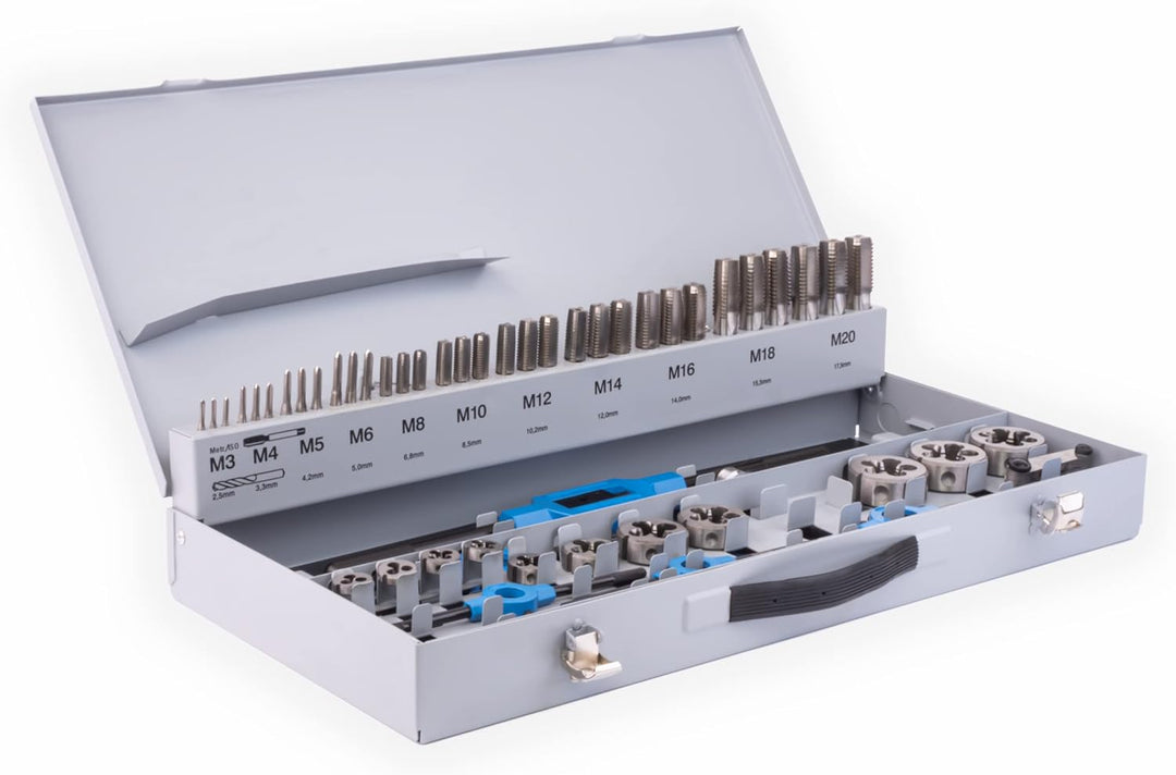 GSR PROFI Gewindeschneidsortiment, 56-teilig, Gewindeschneidsatz metrisch, Geschwindeschneider Set H