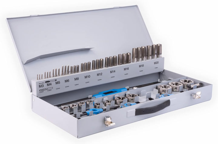 GSR PROFI Gewindeschneidsortiment, 56-teilig, Gewindeschneidsatz metrisch, Geschwindeschneider Set H