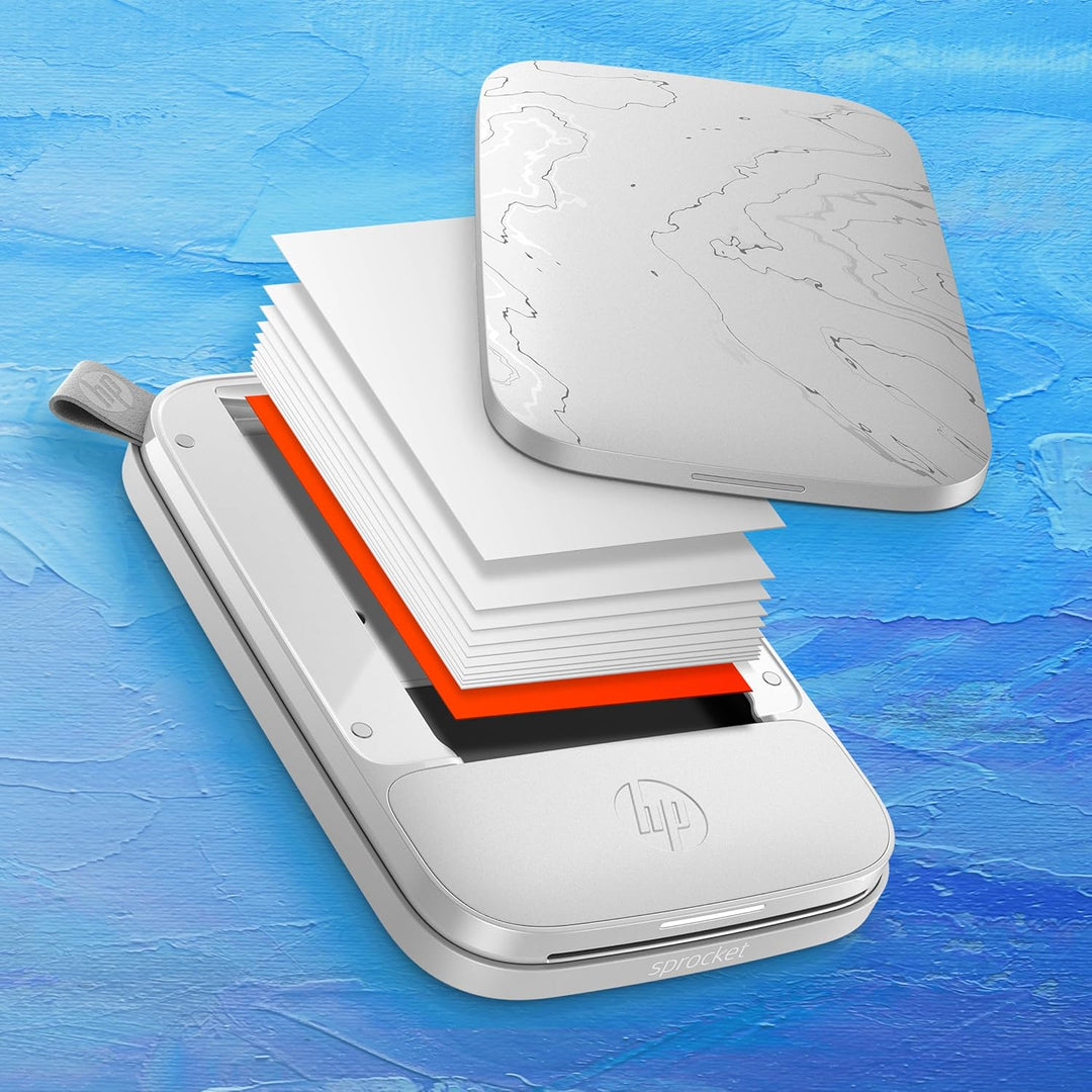 HP Sprocket Portable 5.8x8.7 cm Sofortbilddrucker (Weiss) & Sprocket 5.8x8.7 cm Premium Zink Sticker