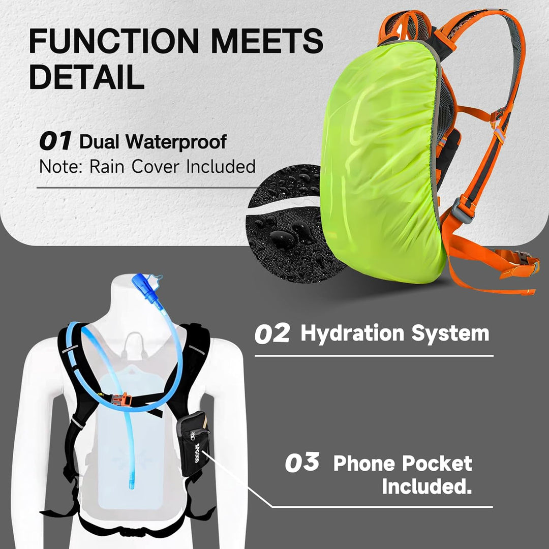SPGOOD Fahrradrucksack 20L/25L/30L (9 Farben)-Wasserdichter Ultraleicht-für Damen & Herren Multifunk