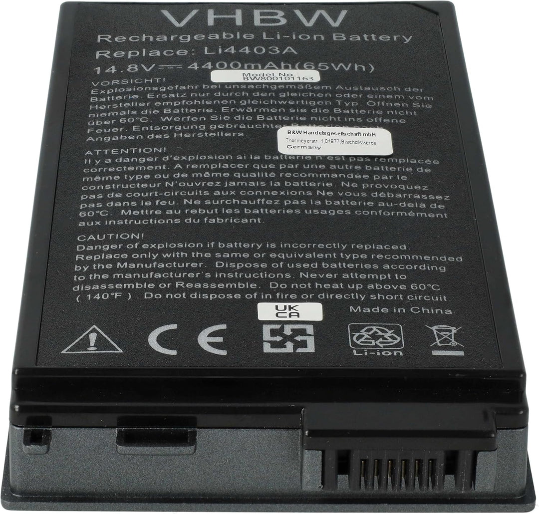 vhbw Akku kompatibel mit Medion MD95257, MD95292, MD95500, MD95511, MD95691, MD95703 Notebook (4400m