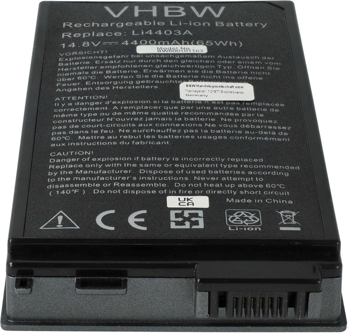 vhbw Akku kompatibel mit Medion MD95257, MD95292, MD95500, MD95511, MD95691, MD95703 Notebook (4400m