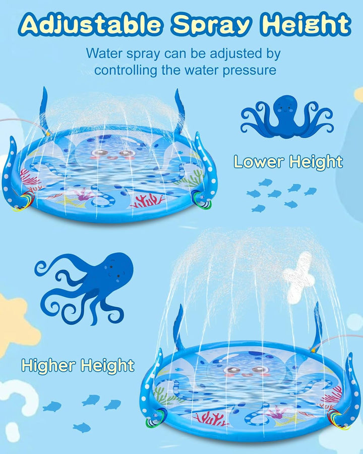 Anpro Sprinkler für Kinder, Aufblasbare Octopus-Wasserspielzeuge für Jungen und Mädchen, Sommer Outd