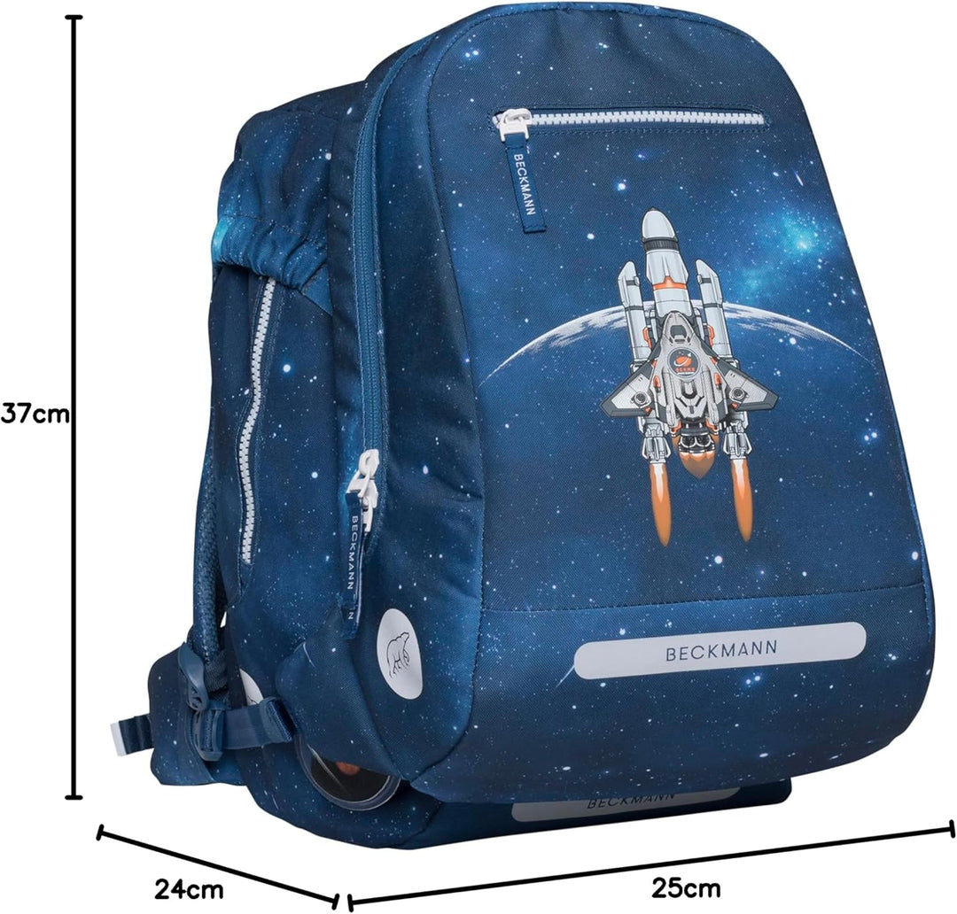 BECKMANN, Schulrucksack-Set Classic, 6-teilig, Grundschule, ergonomisch, inkl. Regenüberzug, 22L Spa