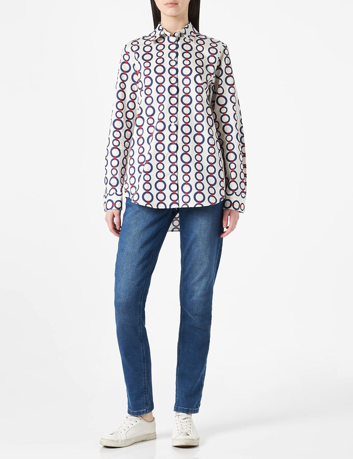 Seidensticker Damen Bluse - Fashion Bluse - Hemdblusenkragen - Langarm - 100% Baumwolle 36 Weiss, 36