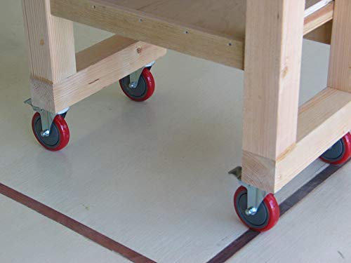 GBL Möbelrollen Schwerlast mit 2 Bremsen + Schrauben - 100mm 600KG - 4 Lenkrollen mit Möbel Bremse -