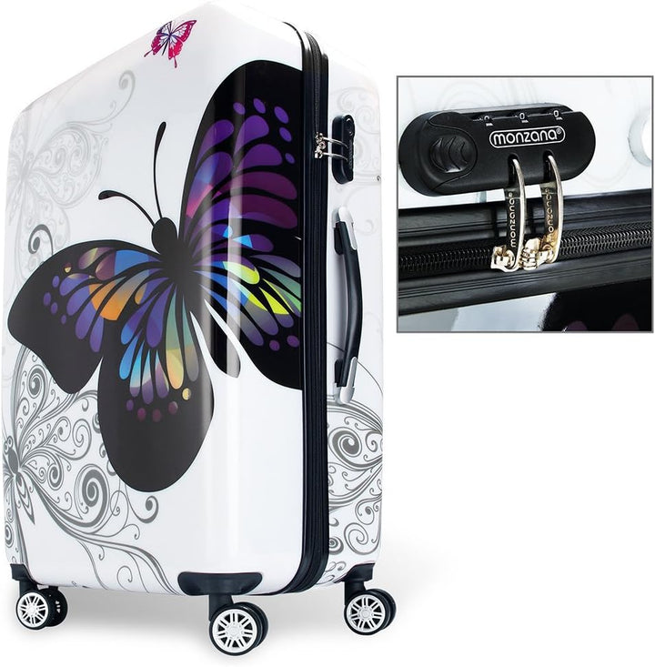 Monzana® Reisekoffer Hartschalenkoffer Trolley Koffer | ABS | PC beschichtet | Teleskopgriff | gummi