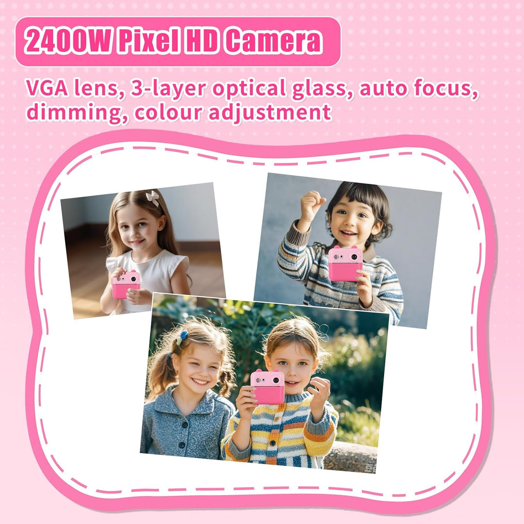 Gugxiom Instant Camera Children, Digitalkamera Kinder with 32GB Card & Printing Paper, Thermopapier