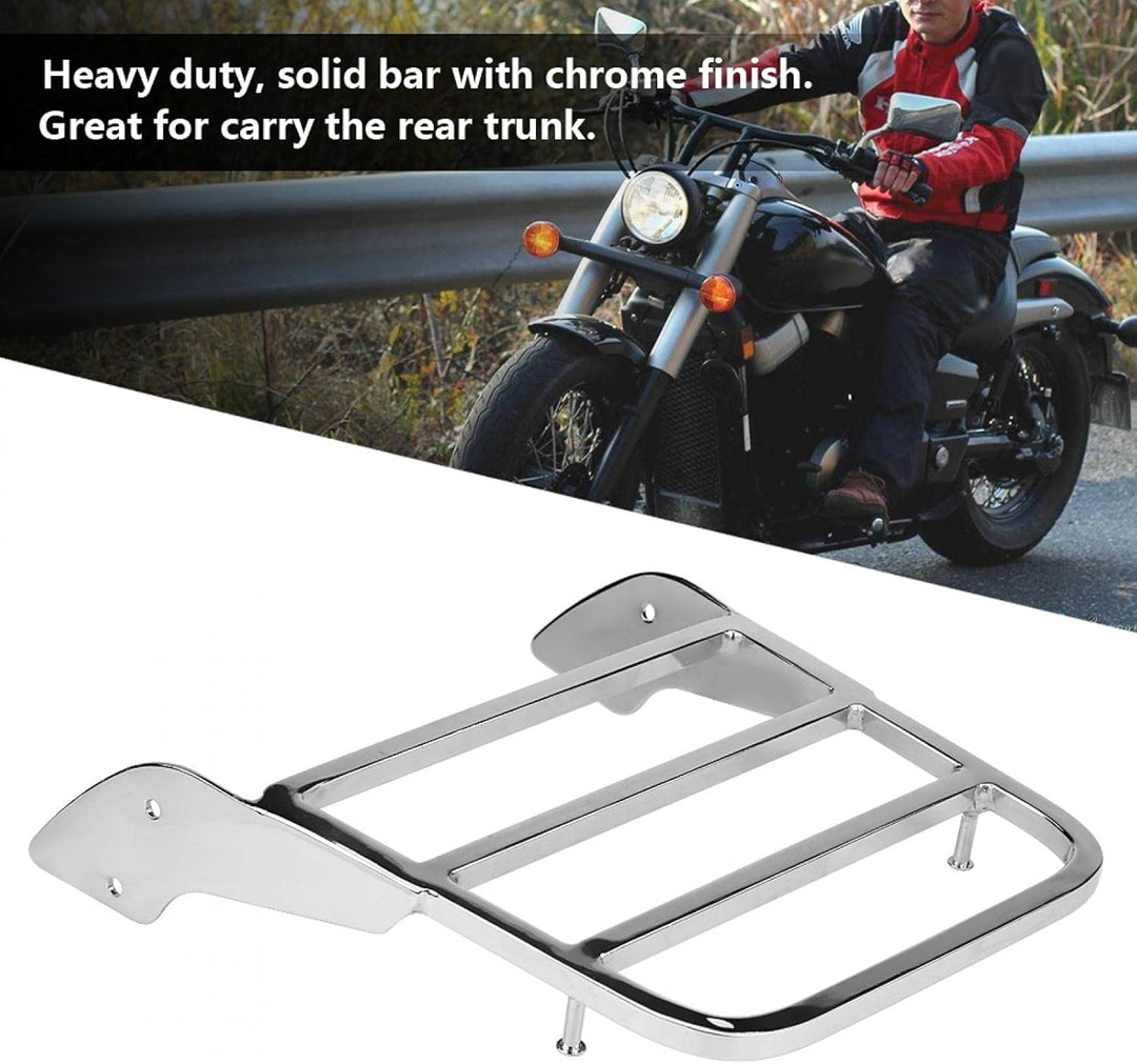 Tomotato Motorrad Rückenlehne Sissy Bar Gepäckträger, Chrom Heckgepäckträger für Shadow VT750 C2 199