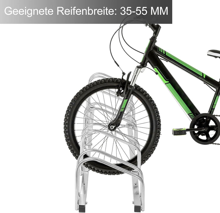 WOLTU Fahrradständer für 5 Fahrräder Fahrradhalterung auf dem Boden Aufstellständer für Fahrradaufhä