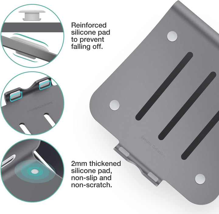 Bestand Aluminiumständer für Laptop und MacBook Desktop für Apple MacBook und alle Laptops Grau (pat
