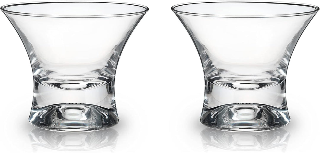 Viski Heavy Base Manhattan-Gläser aus Kristall, 2er-Set, bleifreies Premium-Kristallglas, Martini-Co