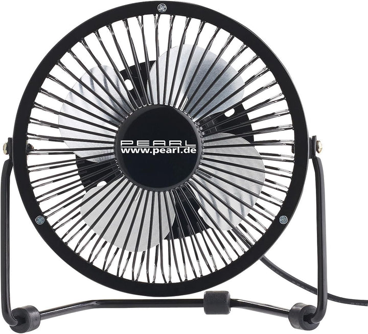 PEARL Ventilator USB: 2er-Set Mini-USB-Tischventilatoren, Vollmetall, neigbar um 360°, 2,5 W (Tisch-