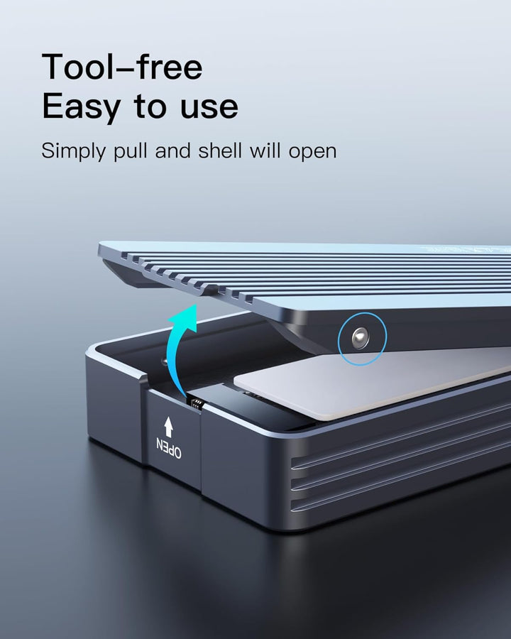 Inateck 40Gbps M.2 NVMe SSD-Gehäuse, Aluminium Festplattengehäuse, USB4.0/Thunderbolt 4, werkzeuglos
