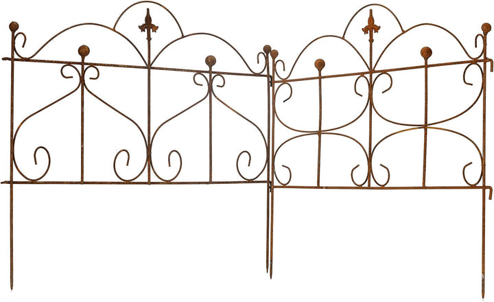 ecosoul Beetzaun Gartenzaun Rankhilfe Metall Eisen Rost Deko 50cm hoch x 60cm lang Zaun Zaunelement