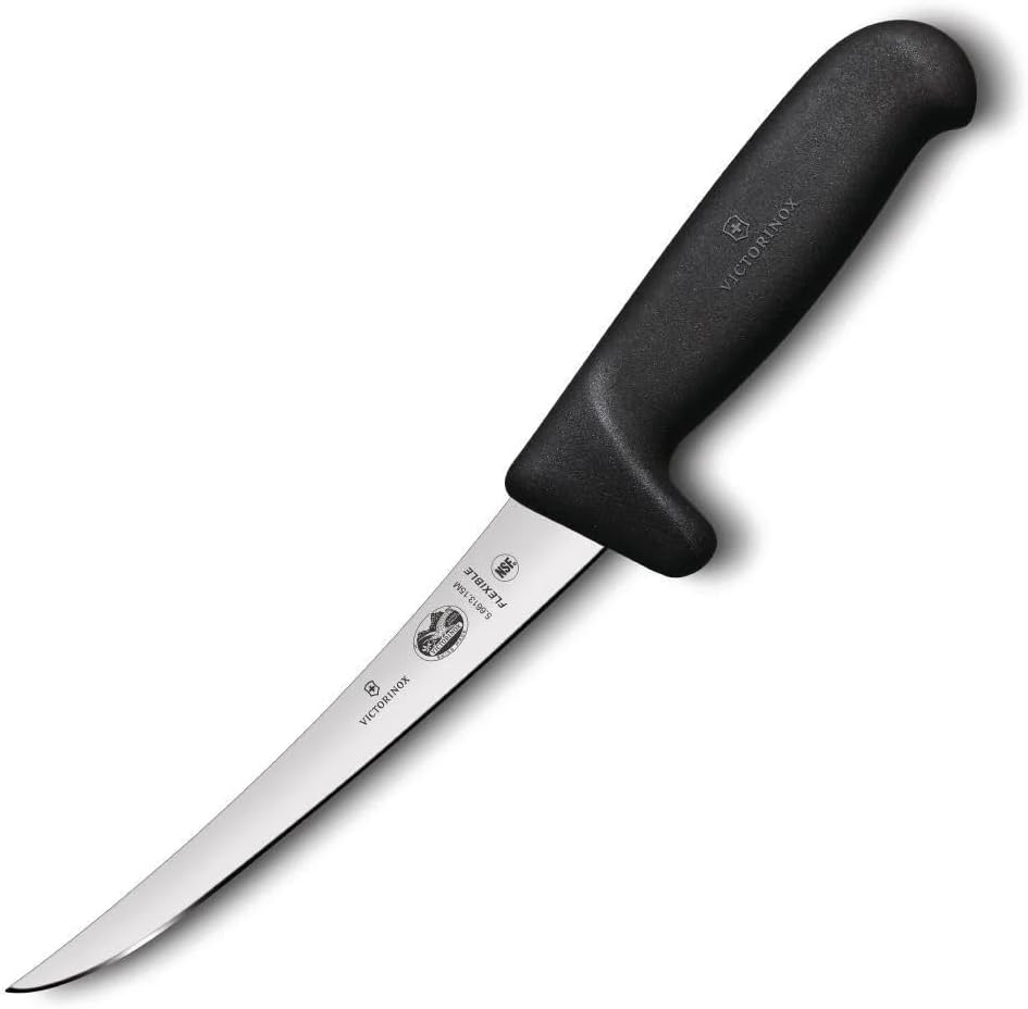 Victorinox, coltello disossatore da cucina Fibrox Safety Grip con lama in acciaio inox e manico anti