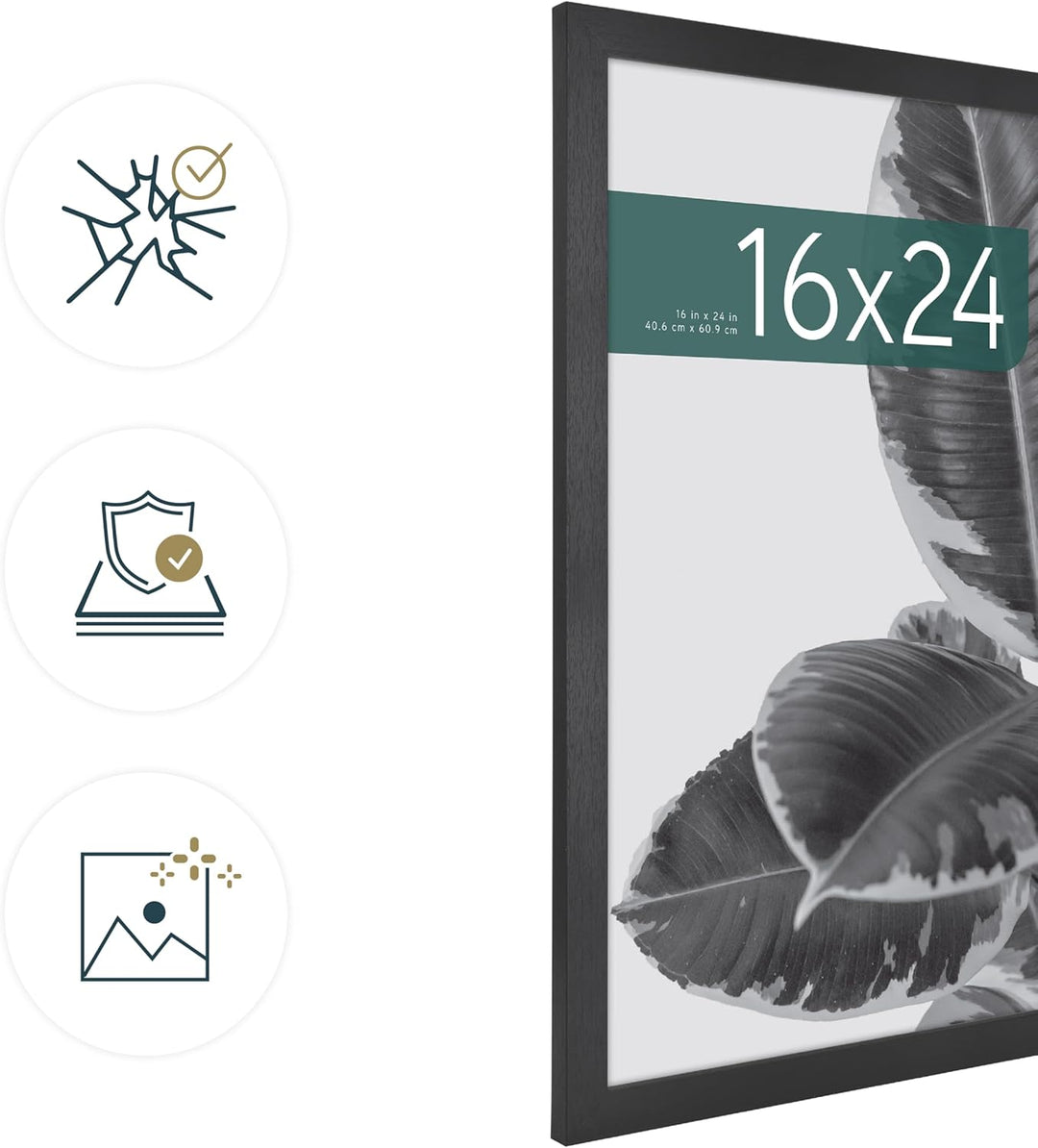 MCS Studio Galerierahmen Rahmen, Schwarz Holz-Optik, 16 x 24 in Schwarz Holz-optik 16 x 24 in Einzel